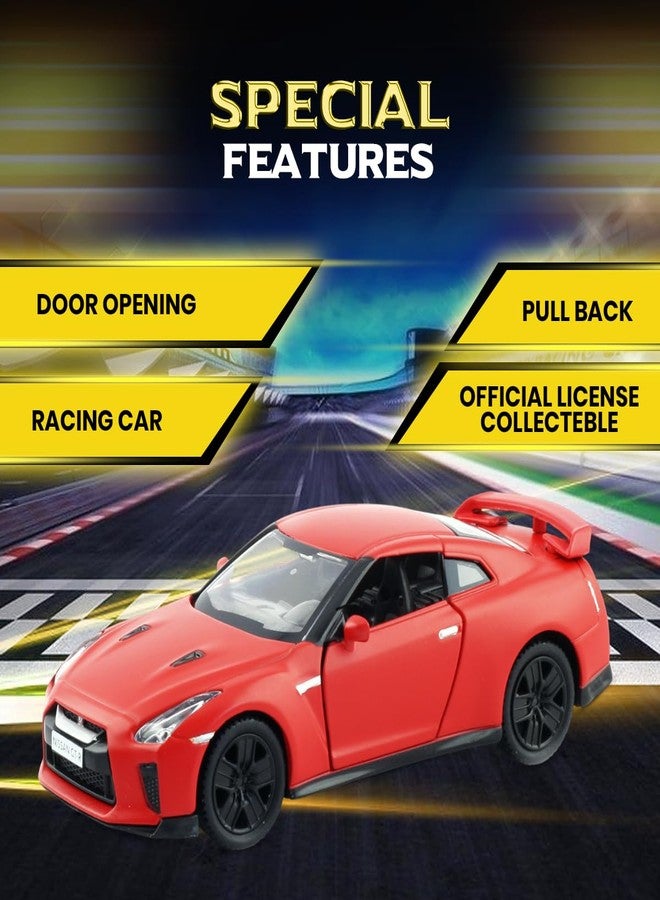 Rmz City 5 Inch Die Cast Nissan GT-R (R35) 2017 Toy Car 1:38 Scale Model | Licensed Collectible Vehicle with Opening Doors & Pullback Action | International Series for Kids & Car Lovers | Matte Red - Image 4